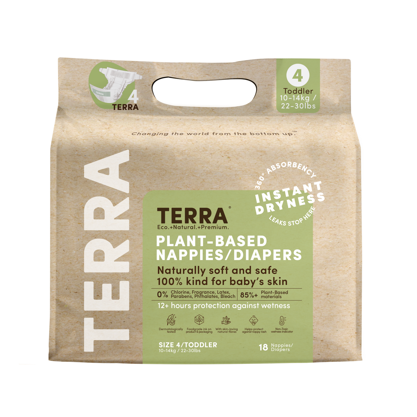 Toddler 10-14kg Eco Nappies 18's (8*18s)