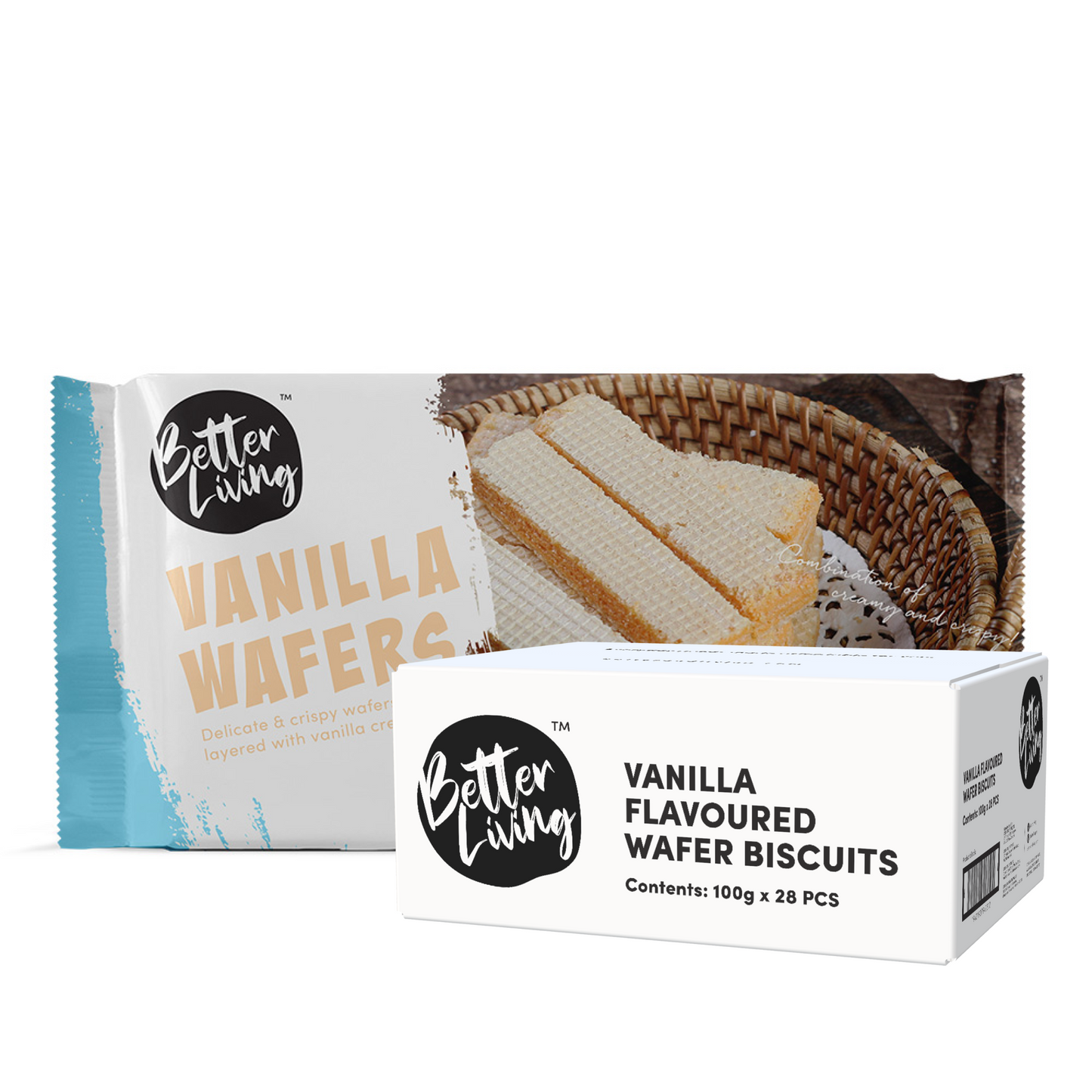 Vanilla Flavoured Wafers Biscuits 100g (100g*28pcs)