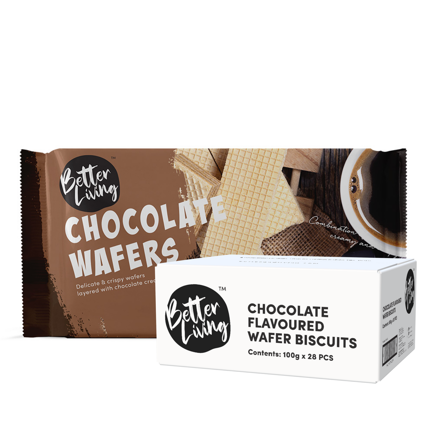 Chocolate Flavoured Wafers Biscuits (100g*28pcs)