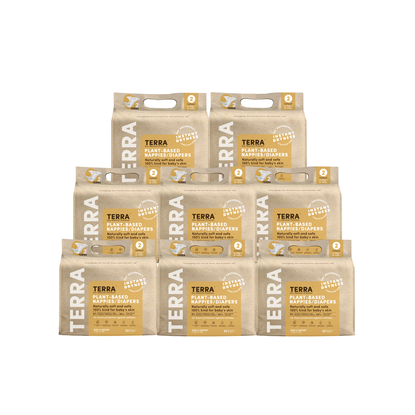 Infant 4-7kg Eco Nappies 24's (8*24s)