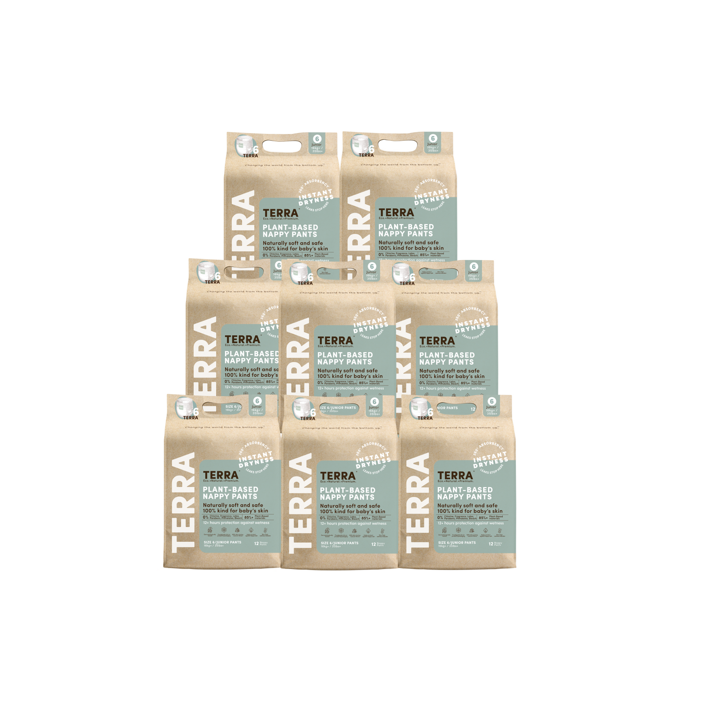 Junior 16kg+ Eco Nappy Pants 12's (8*12s)
