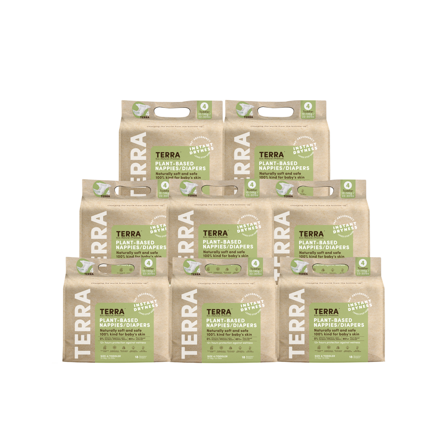 Toddler 10-14kg Eco Nappies 18's (8*18s)