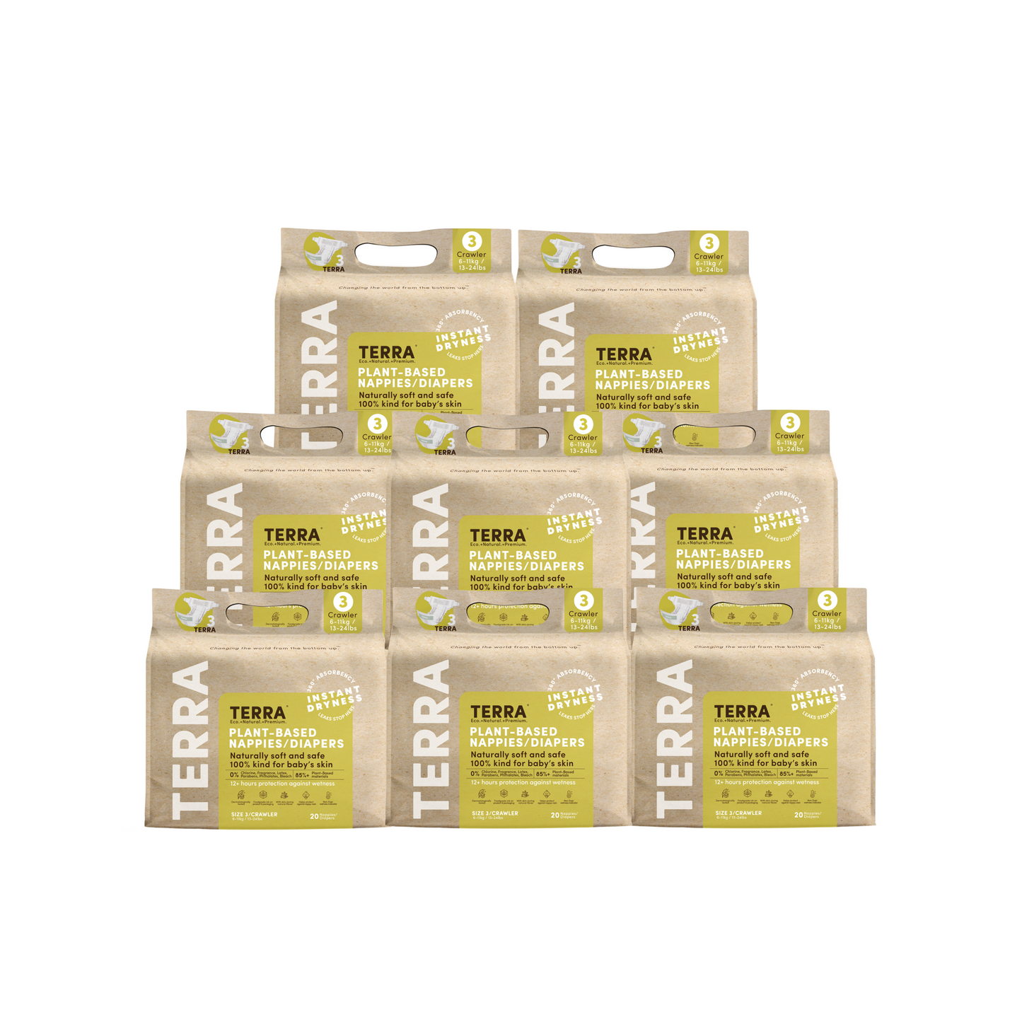 Crawler 6-11kg Eco Nappies 20's (8*20s)