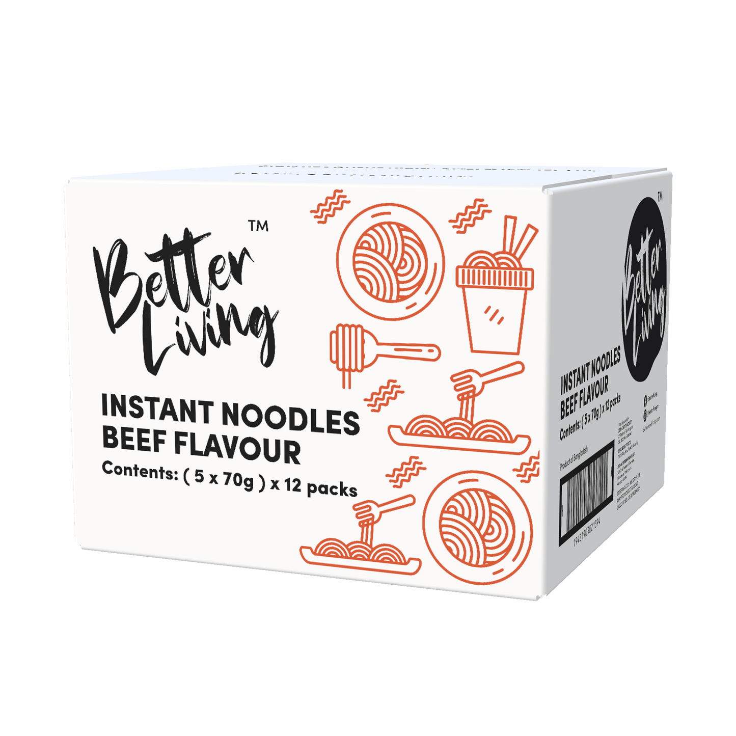 Instant Noodles Beef Flavour (5pcs*70g)*12 packs