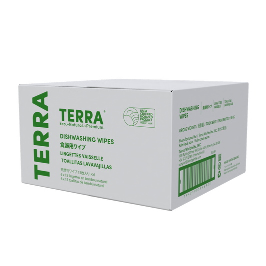 Terra Dishwashing Wipes L 15s x 6 Carton Pack