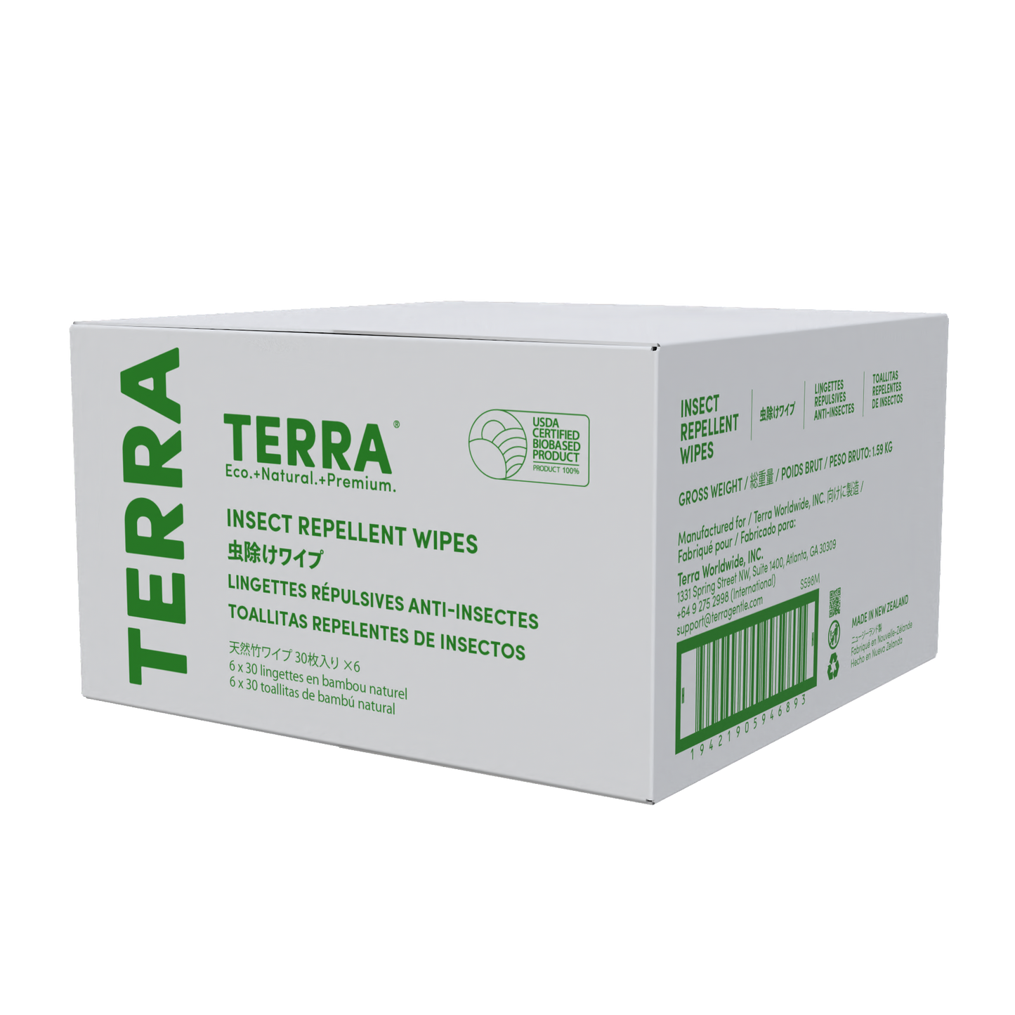 Terra Insect Repellent Wipes 30s x 6 Carton Wipes