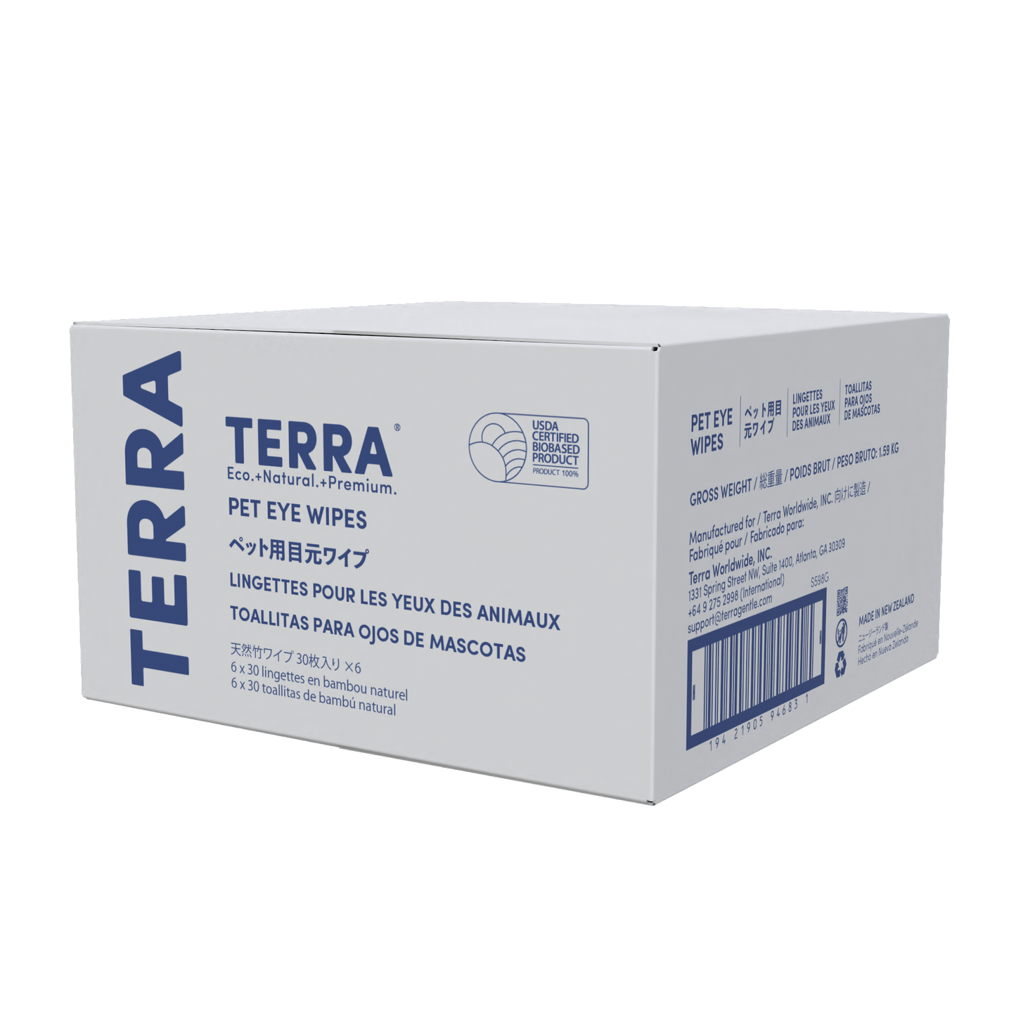 Terra Pet Eye Wipes 30s x 6 Carton Pack